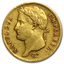 1807-1815 France Gold 20 Francs Napoleon I (Avg Circ)