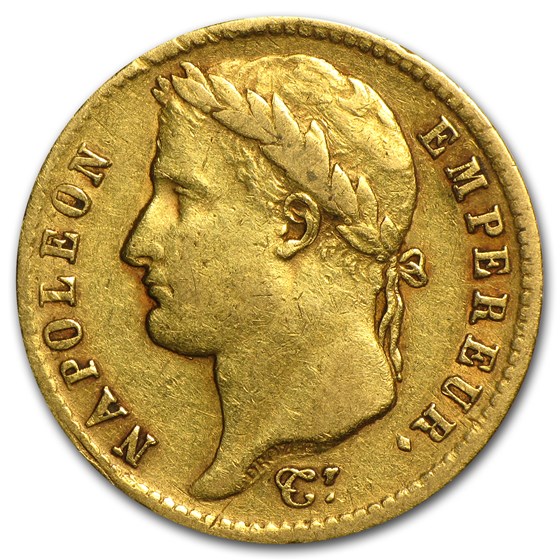 1807-1815 France Gold 20 Francs Napoleon I (Avg Circ)