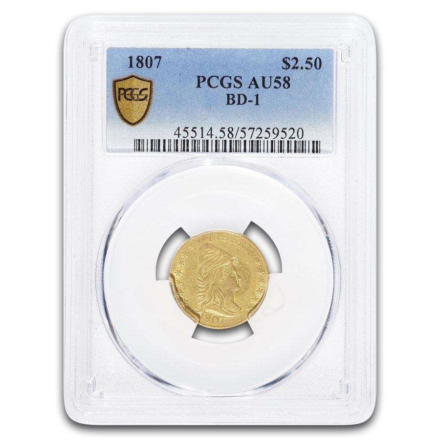 1807 $2.50 Capped Bust Gold Quarter Eagle AU-58 PCGS