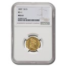 1807 $2.50 Capped Bust Gold Quarter Eagle MS-61 NGC (BD-1) 1807 $2.50 Capped Bust Gold Quarter Eagle MS-61 NGC (BD-1)