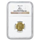 1807 $2.50 Capped Bust Gold Quarter Eagle MS-61 NGC