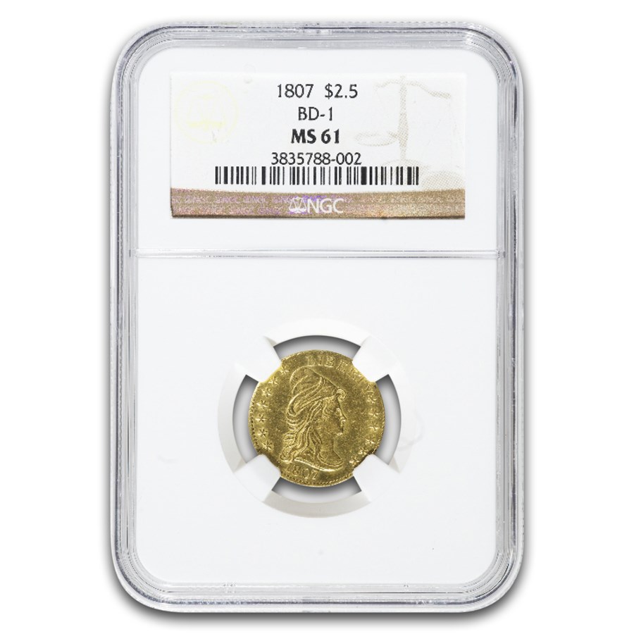 1807 $2.50 Capped Bust Gold Quarter Eagle MS-61 NGC