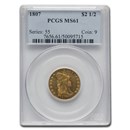 1807 $2.50 Gold Quarter Eagle Capped Bust MS-61 PCGS