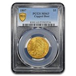 1807 $5 Capped Bust Gold Half Eagle MS-63 PCGS