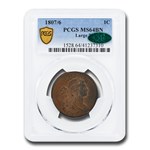 1807/6 Draped Bust Large Cent MS-64 PCGS (Brown, Large 7)