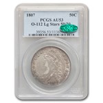 1807 Bust Half Dollar AU-53 PCGS CAC (O-112, 50/20, Lg Stars)