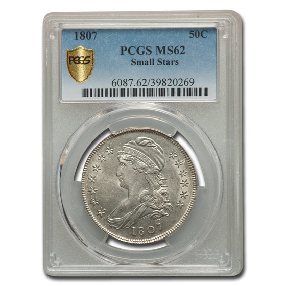 1807 Draped Bust Half Dollar MS-62 PCGS (Small Stars) 1807 Draped Bust Half Dollar MS-62 PCGS (Small Stars)