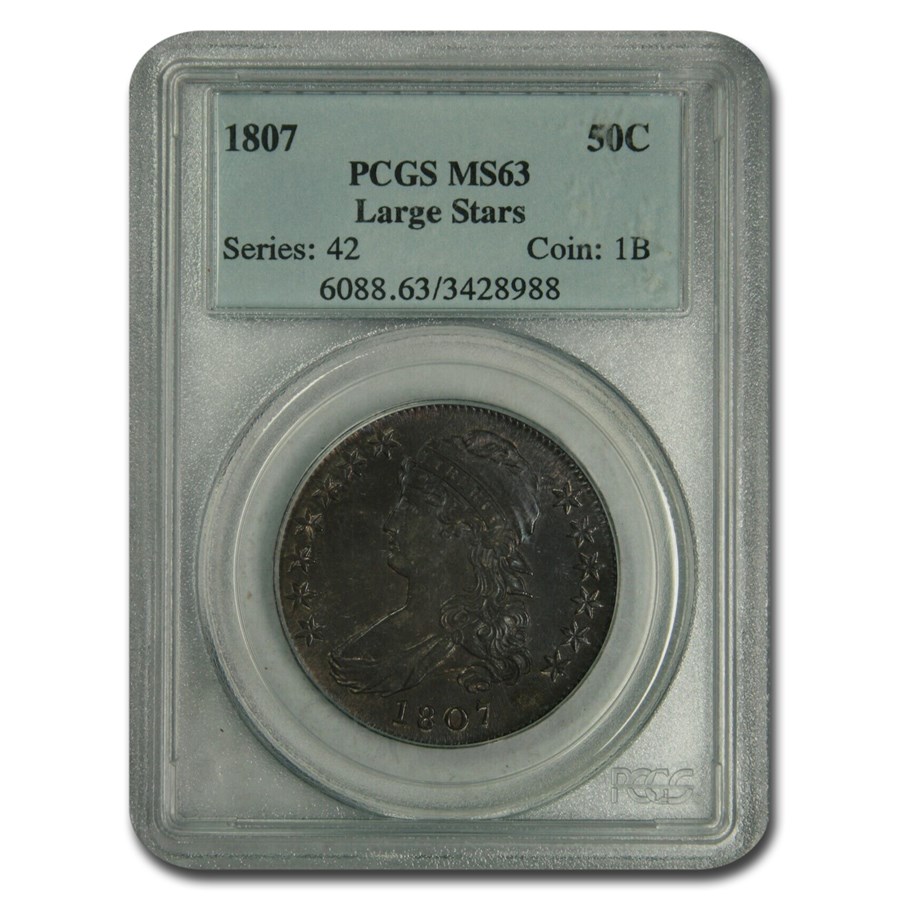 1807 Draped Bust Half Dollar MS-63 PCGS (Large Stars)