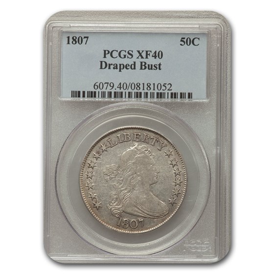 1807 Draped Bust Half Dollar XF-40 PCGS CAC (Overton 108) 1807 Draped Bust Half Dollar XF-40 PCGS CAC (Overton 108)