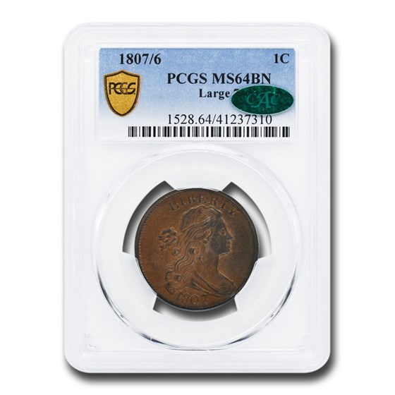 1807 Draped Bust Large Cent MS-64 PCGS (Brown, Large 7) 1807 Draped Bust Large Cent MS-64 PCGS (Brown, Large 7)