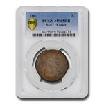 1807 Draped Bust Large Cent MS-65 PCGS (Red/Brown, S-271 'Comet')