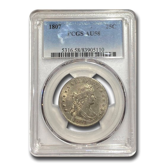 1807 Draped Bust Quarter AU-58 PCGS 1807 Draped Bust Quarter AU-58 PCGS