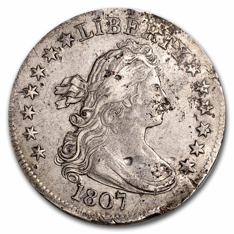 1807 Draped Bust Quarter AU Details (Damaged)
