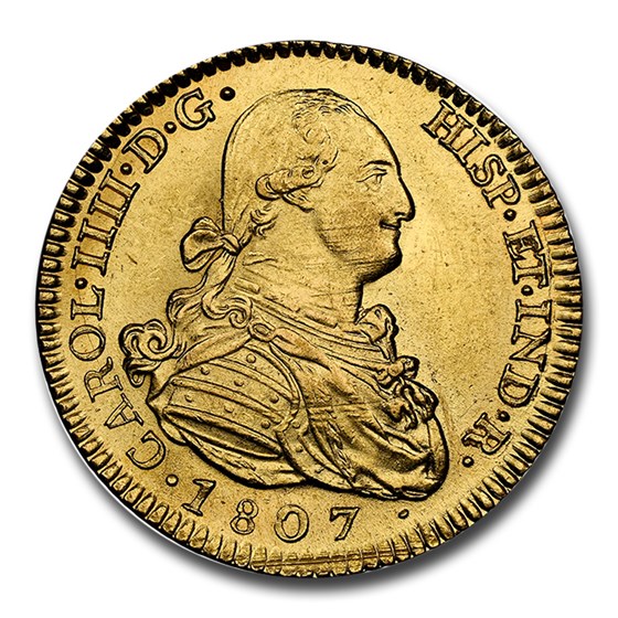 1807-M Spain Gold 2 Escudos Charles IV MS-63 NGC 1807-M Spain Gold 2 Escudos Charles IV MS-63 NGC