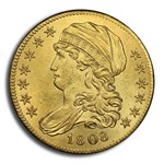 1808 $5 Capped Bust Gold Half Eagle MS-64+ PCGS (BD-4, Wide 5D)