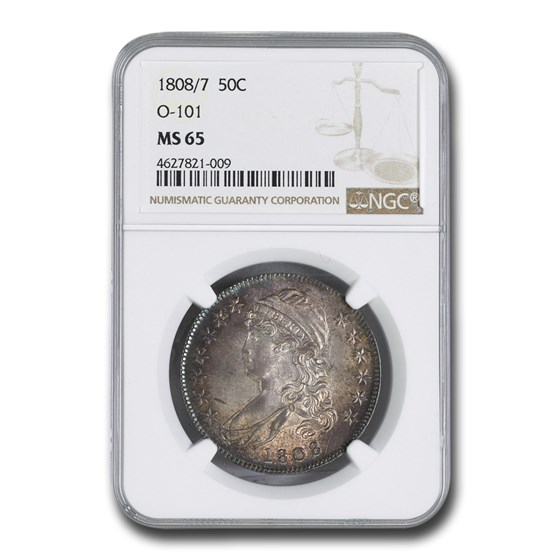 1808/7 Bust Half Dollar MS-65 NGC (O-101) 1808/7 Bust Half Dollar MS-65 NGC (O-101)
