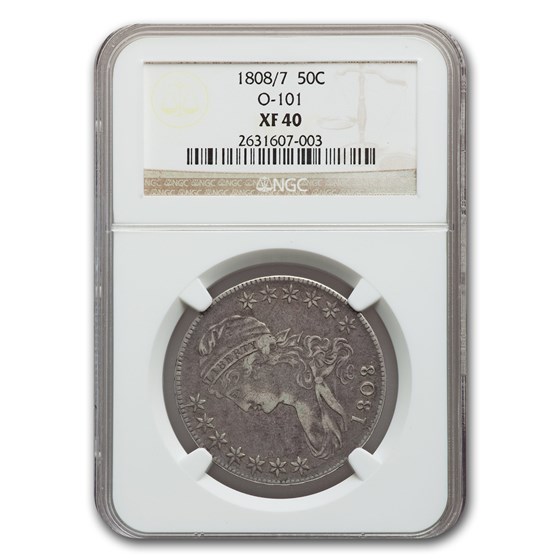 1808/7 Capped Bust Half Dollar XF-40 NGC (O-101) 1808/7 Capped Bust Half Dollar XF-40 NGC (O-101)