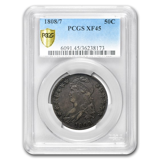 1808/7 Capped Bust Half Dollar XF-45 PCGS 1808/7 Capped Bust Half Dollar XF-45 PCGS