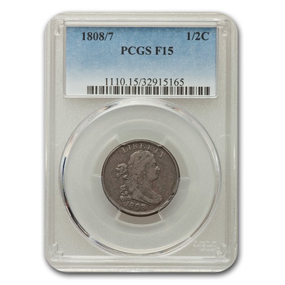 1808/7 Draped Bust Half Cent Fine-15 PCGS 1808/7 Draped Bust Half Cent Fine-15 PCGS