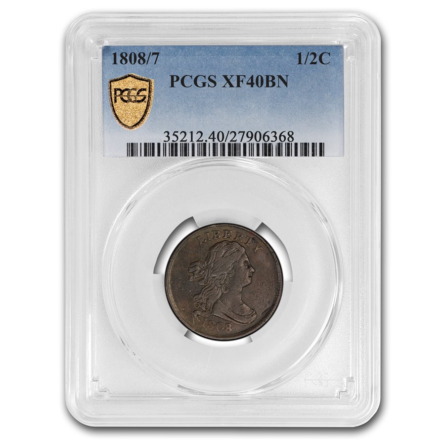 1808/7 Draped Bust Half Cent XF-40 PCGS (Cohen 2)