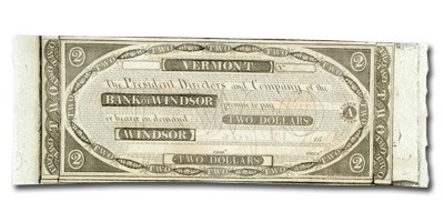 1808 Bank of Windsor, VT $2.00 Note VT-280 CU 1808 Bank of Windsor, VT $2.00 Note VT-280 CU