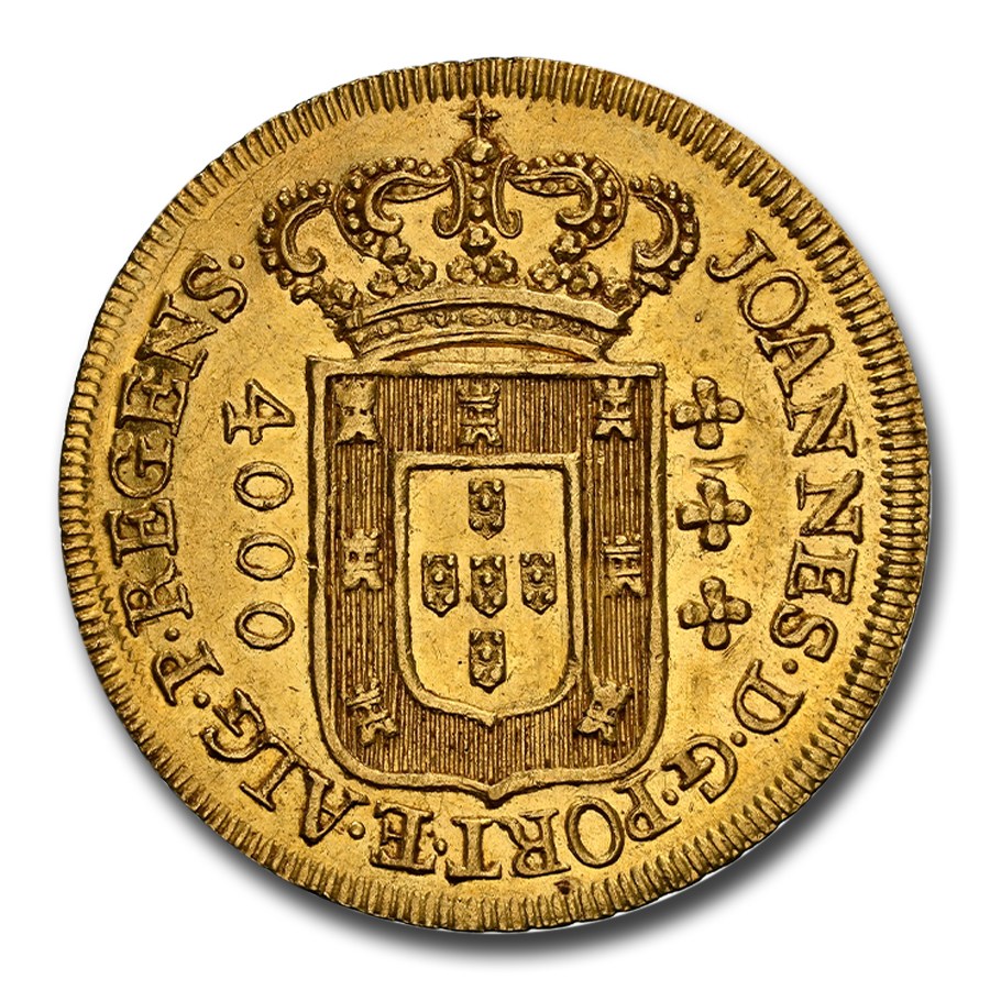 1808 Brazil Gold 4000 Reis MS-63 NGC