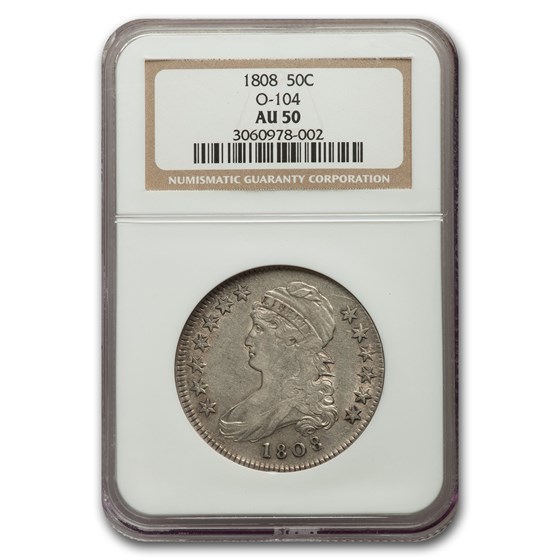 1808 Capped Bust Half Dollar AU-50 NGC (O-104) 1808 Capped Bust Half Dollar AU-50 NGC (O-104)