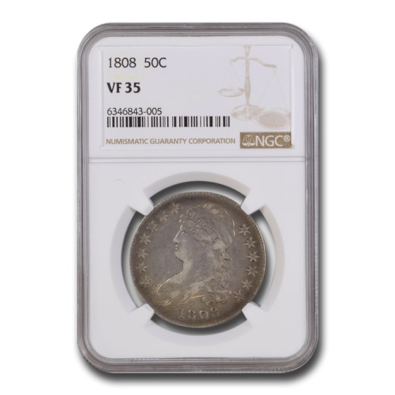 1808 Capped Bust Half Dollar VF-35 NGC 1808 Capped Bust Half Dollar VF-35 NGC