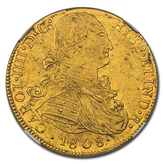 1808-L JP Peru Gold 8 Escudos Charles IV MS-62 NGC 1808-L JP Peru Gold 8 Escudos Charles IV MS-62 NGC