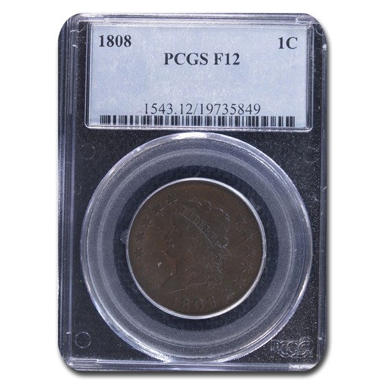 1808 Large Cent Fine-12 PCGS 1808 Large Cent Fine-12 PCGS