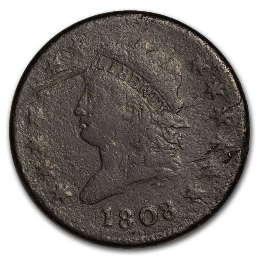 1808 Large Cent Good Details (Corroded/Scratched)