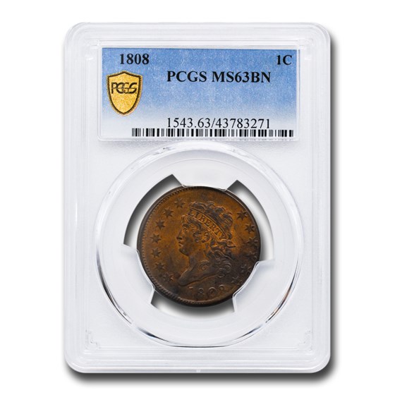 1808 Large Cent MS-63 PCGS (Brown) 1808 Large Cent MS-63 PCGS (Brown)
