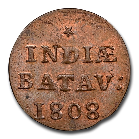 1808 Netherlands East Indies Duit MS-64+ NGC (Red/Brown) 1808 Netherlands East Indies Duit MS-64+ NGC (Red/Brown)