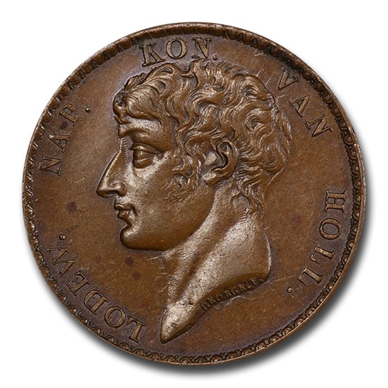 1808 Netherlands Pattern Bronze 20 Gulden MS-63 PCGS (Brown)