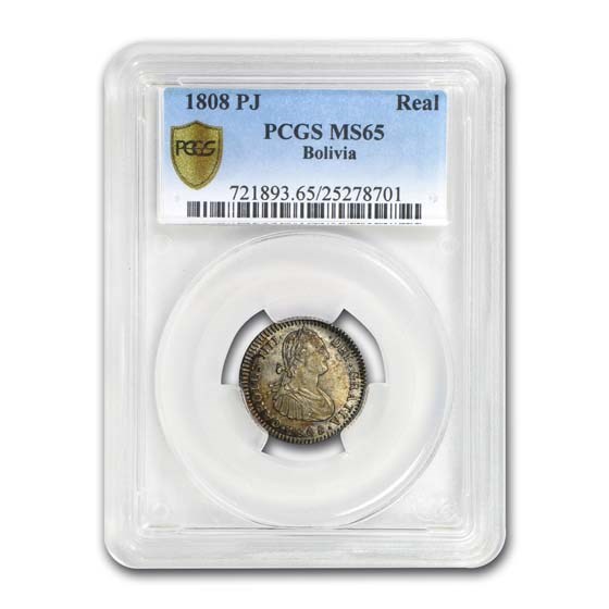 1808-PTS PJ Bolivia Silver 1 Real MS-65 PCGS 1808-PTS PJ Bolivia Silver 1 Real MS-65 PCGS