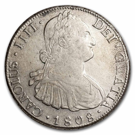 1808-PTS PJ Bolivia Silver 8 Reales Charles IV AU 1808-PTS PJ Bolivia Silver 8 Reales Charles IV AU