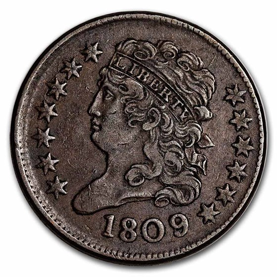 1809/6 Half Cent XF 1809/6 Half Cent XF