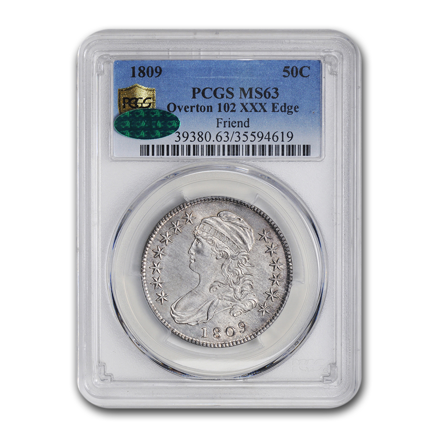 Buy 1809 Bust Half Dollar MS-63 PCGS (O-102, XXX Edge) | APMEX