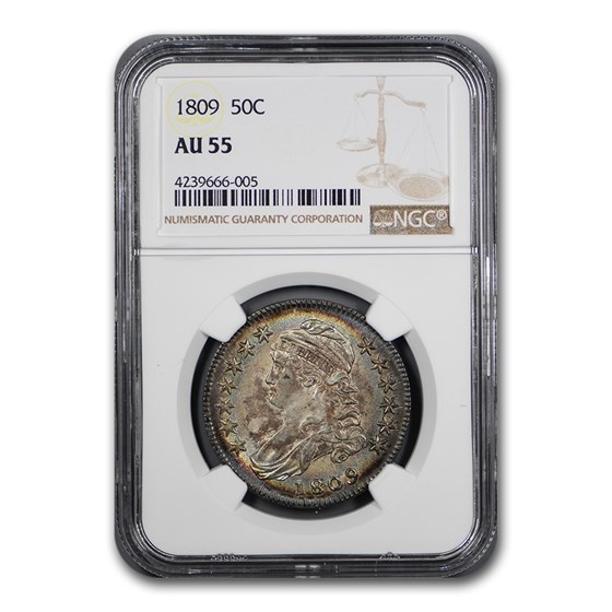 1809 Capped Bust Half Dollar AU-55 NGC 1809 Capped Bust Half Dollar AU-55 NGC