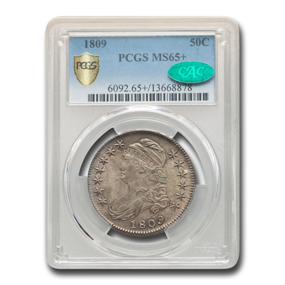 1809 Capped Bust Half Dollar MS-65+ PCGS CAC 1809 Capped Bust Half Dollar MS-65+ PCGS CAC