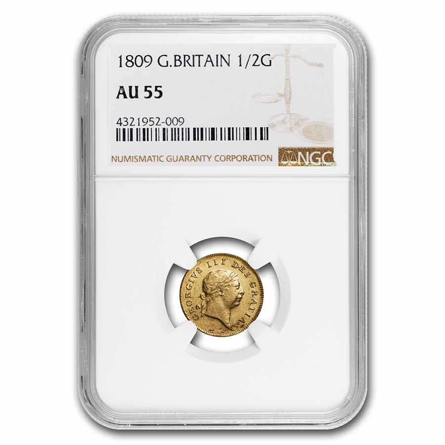 1809 Great Britain Gold Half-Guinea George III AU-55 NGC