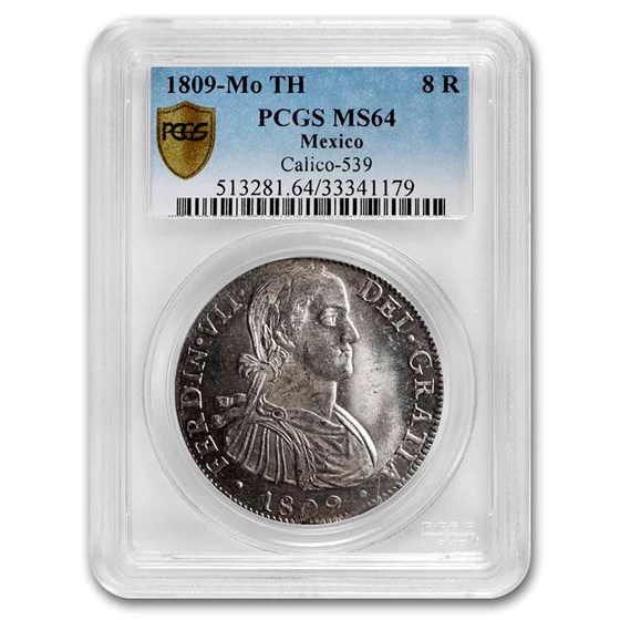1809-Mo TH Mexico Silver 8 Reales MS-64 PCGS 1809-Mo TH Mexico Silver 8 Reales MS-64 PCGS