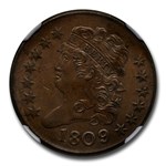 1809 Over Inverted 9 Half Cent MS-65 NGC CAC (Brown, C-5)