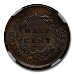 1809 Over Inverted 9 Half Cent MS-65 NGC CAC (Brown, C-5)
