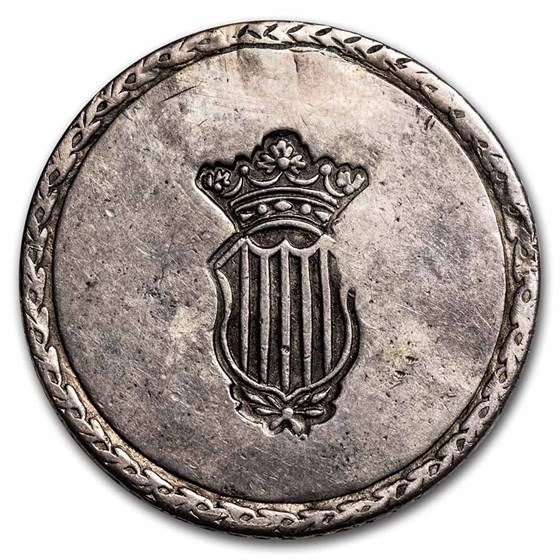 1809 Spain Terragona Silver 5 Pesetas XF Details (Plugged) 1809 Spain Terragona Silver 5 Pesetas XF Details (Plugged)