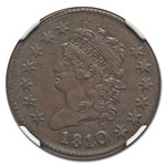 1810/09 Large Cent AU-58 NGC (Brown, S-281)