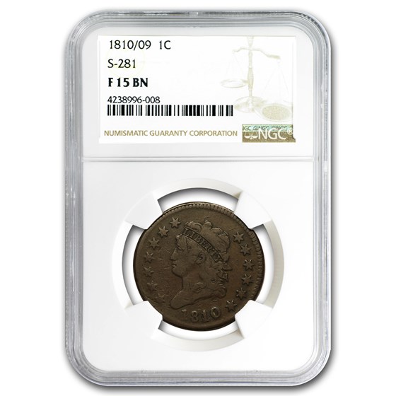 1810/09 Large Cent Fine-15 NGC 1810/09 Large Cent Fine-15 NGC