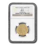 1810 $5 Capped Bust Gold Half Eagle MS-61 NGC (Lg Date Lg 5)