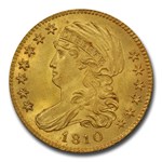 1810 $5 Capped Bust Gold Half Eagle MS-64+ PCGS CAC (Sm Dt Ta. 5)