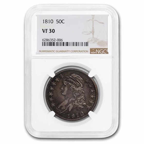 1810 Capped Bust Half Dollar VF-30 NGC 1810 Capped Bust Half Dollar VF-30 NGC
